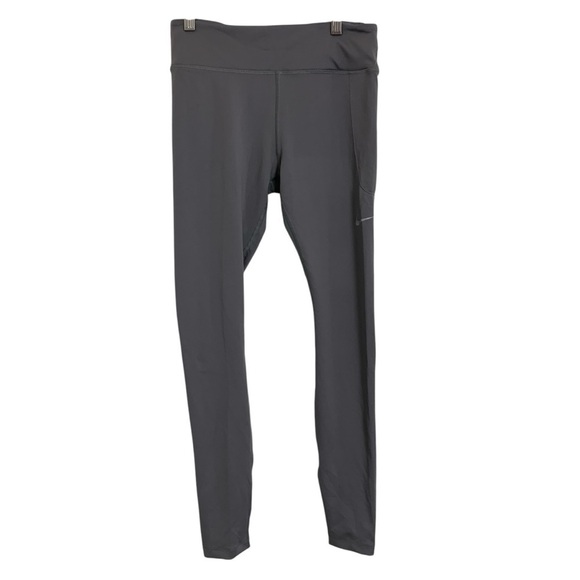 Nike Pants - NWT NIKE Fast Tight Fit Mid Rise Full Length Logo Leggings Gray Sz M Mesh Leg